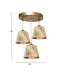 ΦΩΤΙΣΤΙΚΟ ΟΡΟΦΗΣ ΕΣΩΤΕΡΙΚΟΥ ΧΩΡΟΥ 3ΦΩΤΟ BAMBOO ΧΡΥΣΟ HM7512.01 35x85 εκ.