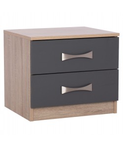 ΚΟΜΟΔΙΝΟ ΜΕΛΑΜΙΝΗΣ ASHLYN 2 ΣΥΡΤΑΡΙΑ & ΧΕΡΟΥΛΙΑ SONAMA-ΓΚΡΙ 48x40,5x42Yεκ.HM2235.04