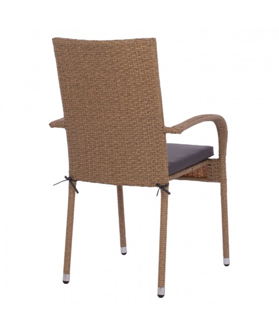 ΠΟΛΥΘΡΟΝΑ ΜΕΤΑΛΛΙΚΗ ANISHA HM5685.02 ΜΕ ΜΑΞΙΛΑΡΙ WICKER ΚΑΦΕ-ΜΟΚΑ ΣΤΟΙΒ/ΜΕΝΗ 56x60x94 εκ.