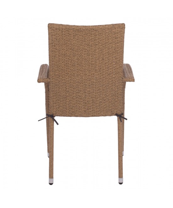 ΠΟΛΥΘΡΟΝΑ ΜΕΤΑΛΛΙΚΗ ANISHA HM5685.02 ΜΕ ΜΑΞΙΛΑΡΙ WICKER ΚΑΦΕ-ΜΟΚΑ ΣΤΟΙΒ/ΜΕΝΗ 56x60x94 εκ.