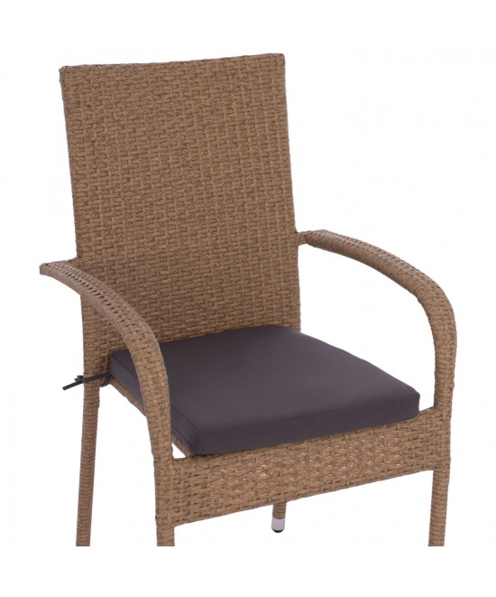 ΠΟΛΥΘΡΟΝΑ ΜΕΤΑΛΛΙΚΗ ANISHA HM5685.02 ΜΕ ΜΑΞΙΛΑΡΙ WICKER ΚΑΦΕ-ΜΟΚΑ ΣΤΟΙΒ/ΜΕΝΗ 56x60x94 εκ.