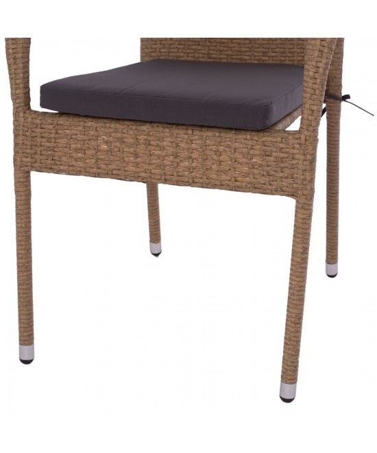 ΠΟΛΥΘΡΟΝΑ ΜΕΤΑΛΛΙΚΗ ANISHA HM5685.02 ΜΕ ΜΑΞΙΛΑΡΙ WICKER ΚΑΦΕ-ΜΟΚΑ ΣΤΟΙΒ/ΜΕΝΗ 56x60x94 εκ.
