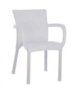 ΠΟΛΥΘΡΟΝΑ ΠΟΛΥΠΡΟΠΥΛΕΝΙΟΥ RATTAN ΠΟΔΙ ALU HM5591.01 ΧΡΩΜΑ ΛΕΥΚΟ 60x60x82 cm