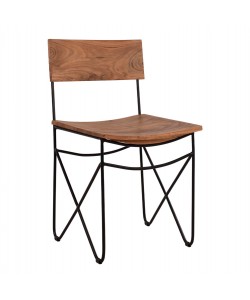 ΚΑΡΕΚΛΑ ΑΠΟ ΜΑΣΙΦ ΞΥΛΟ ΑΚΑΚΙΑΣ KAI ΜΕΤΑΛΛΟ ΦΥΣΙΚΟ 46x51x84Υεκ.HM8180.11