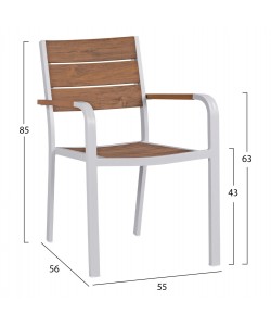 ΣΕΤ ΤΡΑΠΕΖΑΡΙΑΣ 5ΤΜΧ ΤΡΑΠ. 150Χ90 & ΠΟΛ/ΝΕΣ ΑΛΟΥΜΙΝΙΟΥ ΜΕ POLYWOOD ΛΕΥΚΕΣ HM11706.01