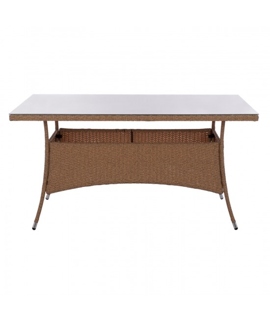 ΤΡΑΠΕΖΙ ΜΕΤΑΛΛΙΚΟ MINSK RATTAN ΜΠΕΖ ΚΑΦΕ HM5507.02 150x90x75 εκ. ΤΡΑΠΕΖΙ ΜΕΤΑΛΛΙΚΟ MINSK RATTAN ΜΠΕΖ ΚΑΦΕ HM5507.02 150x90x75 εκ.