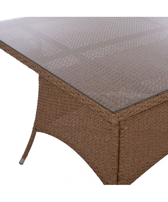 ΤΡΑΠΕΖΙ ΜΕΤΑΛΛΙΚΟ MINSK RATTAN ΜΠΕΖ ΚΑΦΕ HM5507.02 150x90x75 εκ. ΤΡΑΠΕΖΙ ΜΕΤΑΛΛΙΚΟ MINSK RATTAN ΜΠΕΖ ΚΑΦΕ HM5507.02 150x90x75 εκ.