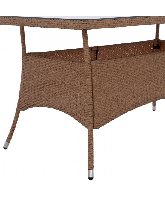 ΤΡΑΠΕΖΙ ΜΕΤΑΛΛΙΚΟ MINSK RATTAN ΜΠΕΖ ΚΑΦΕ HM5507.02 150x90x75 εκ. ΤΡΑΠΕΖΙ ΜΕΤΑΛΛΙΚΟ MINSK RATTAN ΜΠΕΖ ΚΑΦΕ HM5507.02 150x90x75 εκ.