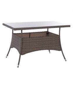 ΤΡΑΠΕΖΙ ΜΕΤΑΛΛΙΚΟ MILITARY RATTAN ΓΚΡΙ HM5141.31 120x70x75Υ εκ.