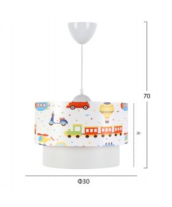 ΠΑΙΔΙΚΟ ΦΩΤΙΣΤΙΚΟ ΟΡΟΦΗΣ ΥΦΑΣΜΑΤΙΝΟ HM7573.01 ΛΕΥΚΟ ΣΧΕΔΙΟ TRANSPORT TOYS Φ30x70εκ