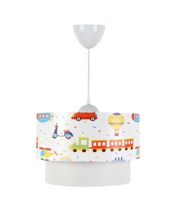 ΠΑΙΔΙΚΟ ΦΩΤΙΣΤΙΚΟ ΟΡΟΦΗΣ ΥΦΑΣΜΑΤΙΝΟ HM7573.01 ΛΕΥΚΟ ΣΧΕΔΙΟ TRANSPORT TOYS Φ30x70εκ