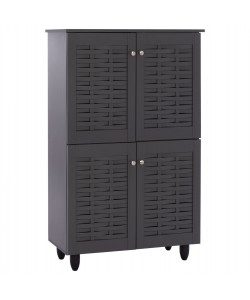 ΠΑΠΟΥΤΣΟΘΗΚΗ-ΝΤΟΥΛΑΠΙ ΞΥΛΙΝΗ KABIRA 4 ΠΟΡΤΕΣ HM2210.10 ΓΚΡΙ 77x34x123Υεκ.