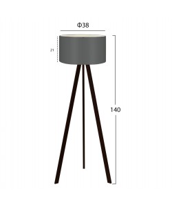 ΦΩΤΙΣΤΙΚΟ ΔΑΠΕΔΟΥ ΞΥΛΙΝΟ CRUZ HM7578.04 ΜΑΥΡΟ ΜΕ ΓΚΡΙ ΚΑΠΕΛΟ