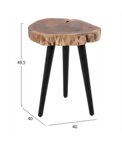 ΤΡΑΠΕΖΙ ΣΑΛΟΝΙΟΥ ΒΟΗΘΗΤΙΚΟ ΑΠΟ ΜΑΣΙΦ ΞΥΛΟ ΑΚΑΚΙΑΣ HM8364.11 Φ40x49.5Υ εκ.