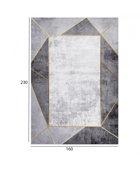 ΧΑΛΙ ΣΑΛΟΝΙΟΥ ΜΕ ΚΡΟΣΙΑ JOSIANE ΓΚΡΙ HM7675.23 160X230 εκ.