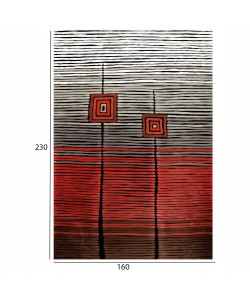 ΧΑΛΙ ΣΑΛΟΝΙΟΥ ΜΕ ΚΡΟΣΙΑ JOSIANE ΚΟΚΚΙΝΟ-ΓΚΡΙ-ΜΑΥΡΟ HM7675.26 160X230 εκ.