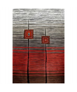 ΧΑΛΙ ΣΑΛΟΝΙΟΥ ΜΕ ΚΡΟΣΙΑ JOSIANE ΚΟΚΚΙΝΟ-ΓΚΡΙ-ΜΑΥΡΟ HM7675.26 160X230 εκ.