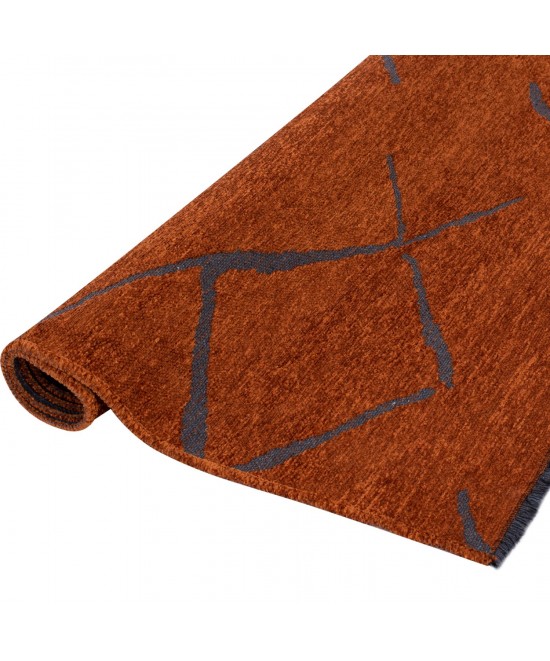 ΧΑΛΙ ΣΑΛΟΝΙΟΥ CALLISTO ΜΕ ΚΡΟΣΙΑ HM7674.04 ΧΑΛΚΙΝΟ ΜΑΥΡΟ 160Χ230 εκ.