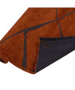 ΧΑΛΙ ΣΑΛΟΝΙΟΥ CALLISTO ΜΕ ΚΡΟΣΙΑ HM7674.04 ΧΑΛΚΙΝΟ ΜΑΥΡΟ 160Χ230 εκ.