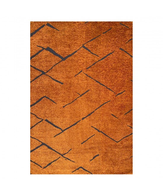 ΧΑΛΙ ΣΑΛΟΝΙΟΥ CALLISTO ΜΕ ΚΡΟΣΙΑ HM7674.04 ΧΑΛΚΙΝΟ ΜΑΥΡΟ 160Χ230 εκ.