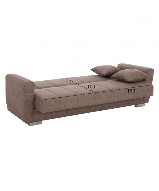 ΚΑΝΑΠΕΣ ΚΡΕΒΑΤΙ POLYA ΤΡΙΘΕΣΙΟΣ ΚΑΦΕ HM3240.02 215x80x77 εκ. ΚΑΝΑΠΕΣ ΚΡΕΒΑΤΙ POLYA ΤΡΙΘΕΣΙΟΣ ΚΑΦΕ HM3240.02 215x80x77 εκ.