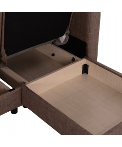 ΚΑΝΑΠΕΣ ΚΡΕΒΑΤΙ GHUFRAN ΓΩΝΙΑ ΑΝΑΣΤΡΕΨΙΜΗ ΚΑΦΕ HM3244.02 ΜΕ ΑΠΟΘΗΚΕΤΙΚΟ ΧΩΡΟ 202x140x78Yεκ.