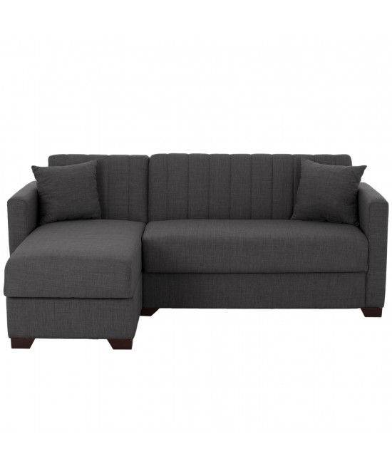 ΚΑΝΑΠΕΣ ΚΡΕΒΑΤΙ GHUFRAN ΓΩΝΙΑ ΑΝΑΣΤΡΕΨΙΜΗ ΓΚΡΙ ΜΕ ΑΠΟΘΗΚΕΤΙΚΟ ΧΩΡΟ HM3244.03 202x140x78Yεκ.