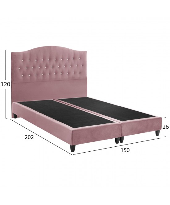 ΚΡΕΒΑΤΙ MALENA ΑΠΟ ΒΕΛΟΥΔΟ ΣΑΠΙΟ ΜΗΛΟ HM638.12 ΓΙΑ ΣΤΡΩΜΑ 150x200 εκ.