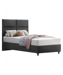 ΚΡΕΒΑΤΙ MILO ΑΠΟ ΓΚΡΙ ΥΦΑΣΜΑ HM646.01 ΓΙΑ ΣΤΡΩΜΑ 120x200 εκ.