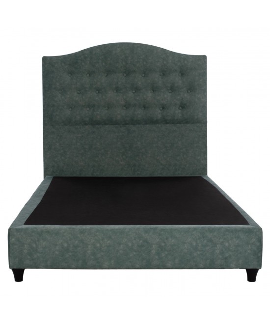 ΚΡΕΒΑΤΙ MALENA ΑΠΟ ΠΡΑΣΙΝΟ ΥΦΑΣΜΑ τύπου NUBUCK, HM647.27 ΓΙΑ ΣΤΡΩΜΑ 120x200 εκ.