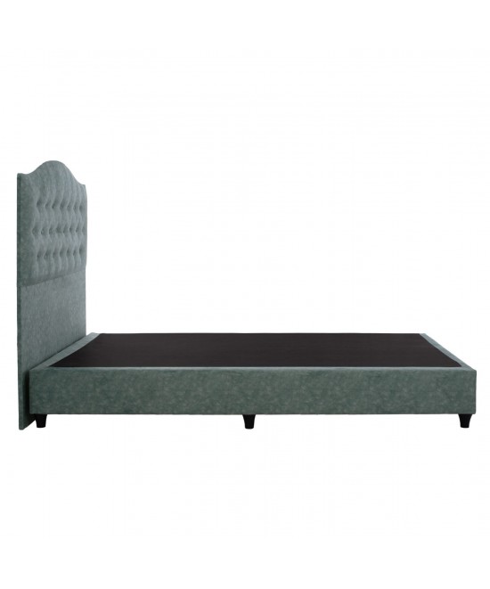 ΚΡΕΒΑΤΙ MALENA ΑΠΟ ΠΡΑΣΙΝΟ ΥΦΑΣΜΑ τύπου NUBUCK, HM647.27 ΓΙΑ ΣΤΡΩΜΑ 120x200 εκ.