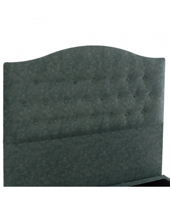 ΚΡΕΒΑΤΙ MALENA ΑΠΟ ΠΡΑΣΙΝΟ ΥΦΑΣΜΑ τύπου NUBUCK, HM647.27 ΓΙΑ ΣΤΡΩΜΑ 120x200 εκ.