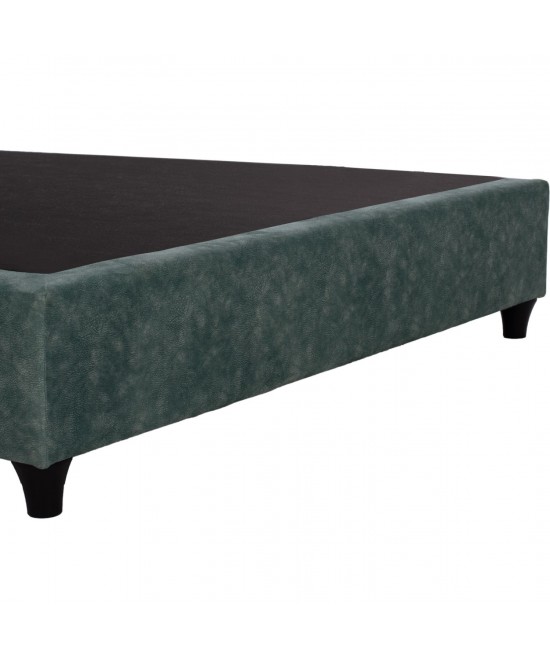 ΚΡΕΒΑΤΙ MALENA ΑΠΟ ΠΡΑΣΙΝΟ ΥΦΑΣΜΑ τύπου NUBUCK, HM647.27 ΓΙΑ ΣΤΡΩΜΑ 120x200 εκ.