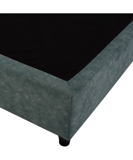 ΚΡΕΒΑΤΙ MALENA ΑΠΟ ΠΡΑΣΙΝΟ ΥΦΑΣΜΑ τύπου NUBUCK, HM647.27 ΓΙΑ ΣΤΡΩΜΑ 120x200 εκ.