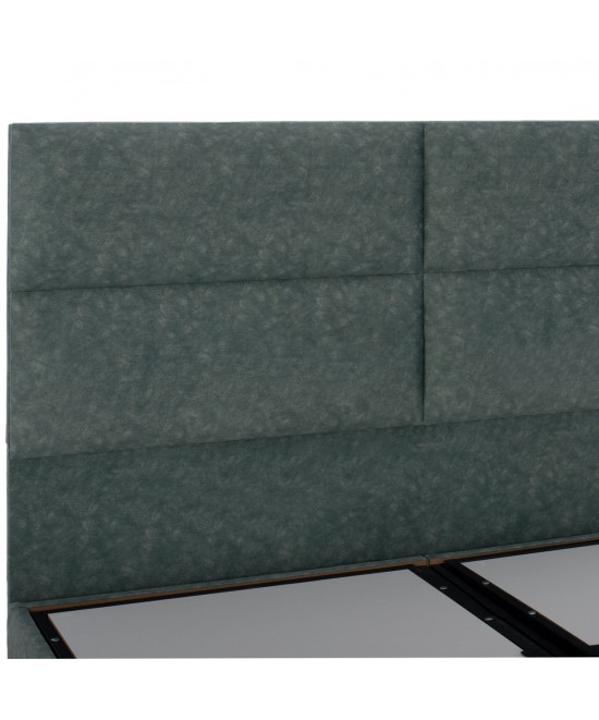 ΚΡΕΒΑΤΙ MILO ΜΕ ΑΠΟΘΗΚΕΥΤΙΚΟ ΠΡΑΣΙΝΟ ΥΦΑΣΜΑ τύπου NUBUCK HM622.07 ΓΙΑ ΣΤΡΩΜΑ 160x200 εκ.