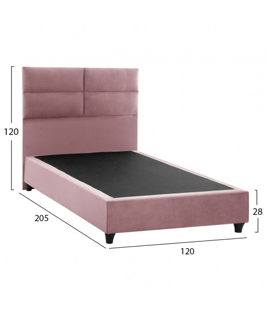 ΚΡΕΒΑΤΙ MILO ΣΑΠΙΟ ΜΗΛΟ ΒΕΛΟΥΔΟ HM646.12 ΓΙΑ ΣΤΡΩΜΑ 120x200 εκ.