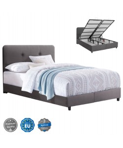 ΚΡΕΒΑΤΙ DOLORES ΜΕ ΑΠΟΘΗΚΕΥΤΙΚΟ ΓΚΡΙ ΒΕΛΟΥΔΟ HM631.10 ΓΙΑ ΣΤΡΩΜΑ 160x200 εκ.