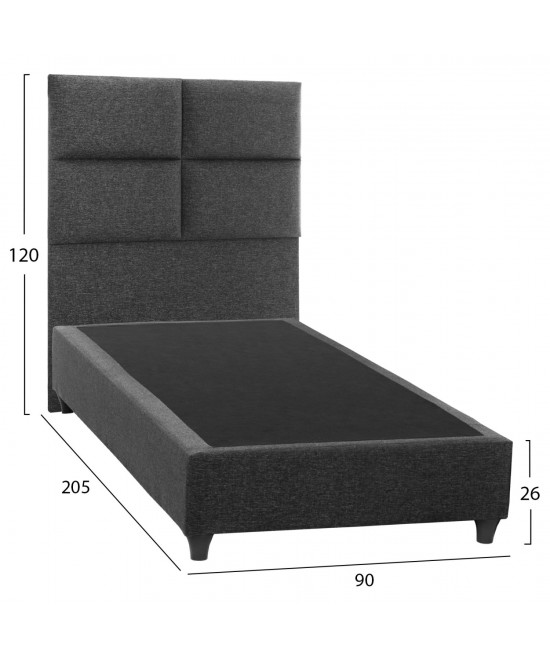 ΚΡΕΒΑΤΙ MILO ΑΠΟ ΓΚΡΙ ΥΦΑΣΜΑ HM652.01 ΓΙΑ ΣΤΡΩΜΑ 90x200 εκ. ΚΡΕΒΑΤΙ MILO ΑΠΟ ΓΚΡΙ ΥΦΑΣΜΑ HM652.01 ΓΙΑ ΣΤΡΩΜΑ 90x200 εκ.