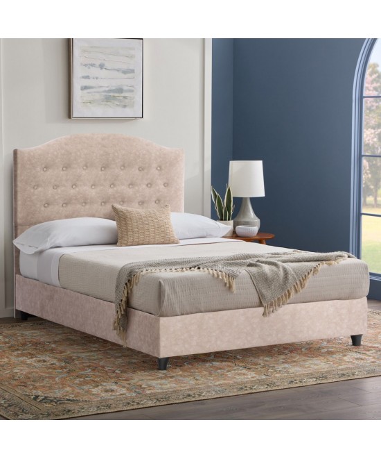 ΚΡΕΒΑΤΙ MALENA ΑΠΟ ΜΠΕΖ ΥΦΑΣΜΑ NUBUCK HM647.22 ΓΙΑ ΣΤΡΩΜΑ 120x200 εκ.