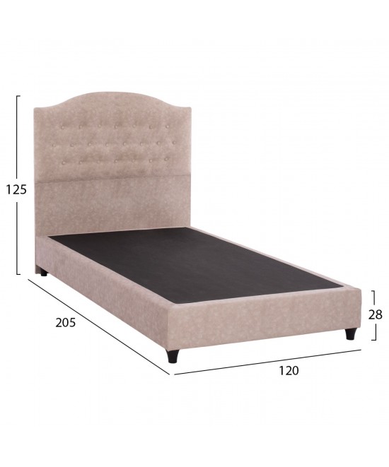 ΚΡΕΒΑΤΙ MALENA ΑΠΟ ΜΠΕΖ ΥΦΑΣΜΑ NUBUCK HM647.22 ΓΙΑ ΣΤΡΩΜΑ 120x200 εκ.