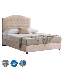 ΚΡΕΒΑΤΙ MALENA ΑΠΟ ΜΠΕΖ ΥΦΑΣΜΑ NUBUCK HM647.22 ΓΙΑ ΣΤΡΩΜΑ 120x200 εκ.