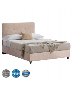 ΚΡΕΒΑΤΙ HM648.22 DOLORES, ΜΠΕΖ ΥΦΑΣΜΑ τ.NUBUCK, 120x200 εκ.