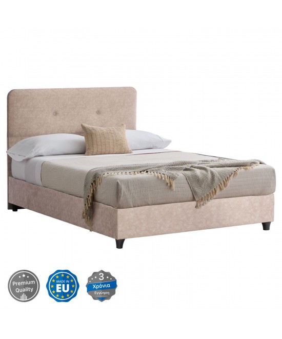 ΚΡΕΒΑΤΙ HM648.22 DOLORES, ΜΠΕΖ ΥΦΑΣΜΑ τ.NUBUCK, 120x200 εκ.