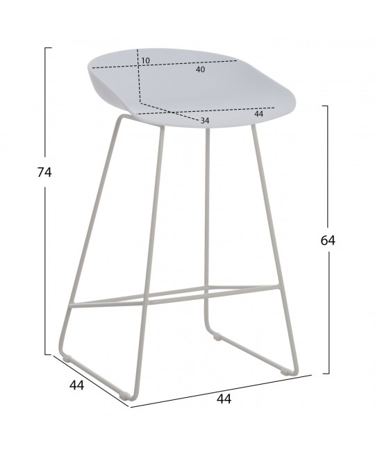 ΣΚΑΜΠΟ ΜΠΑΡ NAILA HM9299.01 ΛΕΥΚΟ ΜΕΣΑΙΟΥ ΥΨΟΥΣ 44x44x74Yεκ.