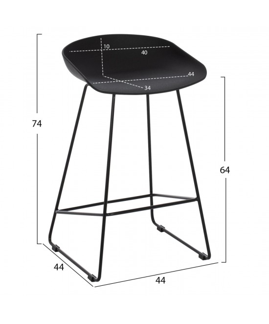 ΣΚΑΜΠΟ ΜΠΑΡ NAILA HM9299.02 ΜΑΥΡΟ ΜΕΣΑΙΟΥ ΥΨΟΥΣ 44x44x74Yεκ. ΣΚΑΜΠΟ ΜΠΑΡ NAILA HM9299.02 ΜΑΥΡΟ ΜΕΣΑΙΟΥ ΥΨΟΥΣ 44x44x74Yεκ.