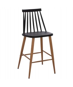 ΣΚΑΜΠΟ ΜΠΑΡ VANESSA ΜΑΥΡΟ ΜΕΣΑΙΟΥ ΥΨΟΥΣ HM9300.02  43x45x97Υεκ.