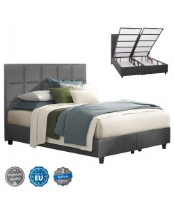 ΚΡΕΒΑΤΙ ALBA ΜΕ ΑΠΟΘΗΚΕΥΤΙΚΟ ΑΠΟ ΓΚΡΙ ΥΦΑΣΜΑ HM626.01 ΓΙΑ ΣΤΡΩΜΑ 160x200 εκ.