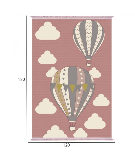 ΠΑΙΔΙΚΟ ΧΑΛΙ ΜΕ ΚΡΟΣΙΑ ΑΕΡΟΣΤΑΤΑ ΡΟΖ HM7679.22 120Χ180 εκ.