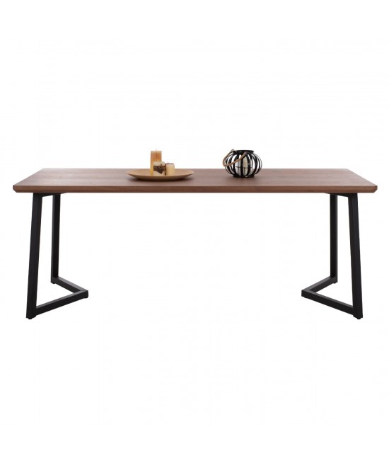 ΤΡΑΠΕΖΙ ΤΡΑΠΕΖΑΡΙΑΣ JAY HM9304.02 ΚΑΠΛΑΜΑΣ ΚΑΡΥΔΙΑΣ ΡΟΥΣΤΙΚ ΣΤΥΛ 200x100x75 εκ.