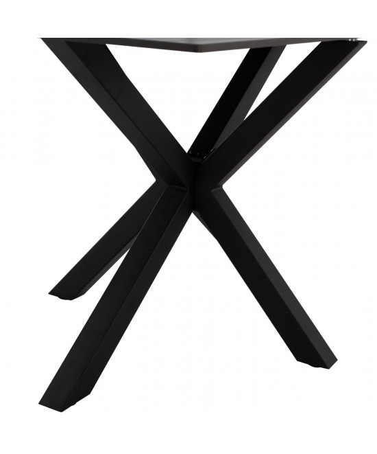 ΤΡΑΠΕΖΙ ΤΡΑΠΕΖΑΡΙΑΣ SYNTEC HM9308.01 SINTERED STONE ΜΑΥΡΟ ΜΕΤΑΛΛΙΚΑ ΠΟΔΙΑ 160x90x75Y εκ.